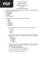 Lista de Exercício 02 1° Ano