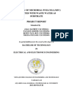 Optimization of Microbial Fuelcell (MFC) Operated With Waste Water As Substrate Project Report