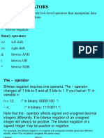 Byte Operators: - The Byte Operators Provide Low-Level Operators That Manipulate Data at A Bit Level, A Byte at A Time