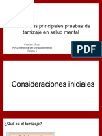 Explicar Las Principales Pruebas de Tamizaje en Salud Mental