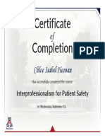 Patient Safety Interprofessional Event Certificate Interprofessionalism For Patient Safety 2018 Heenan