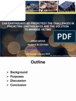 Can Earthquaes Be Predicted? The Challenges in Predicting Earthquakes and The Solution To Minimise Victims