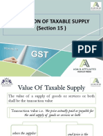 Valuation of Taxable Supply (Section 15)