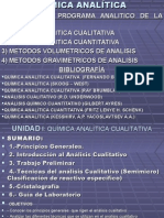 ANALÍTICA CLASES Química Analítica2007 IER SEMESTRE