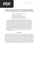 Study of Preference For Surround Microphone Techniques Used in The Recording of Choir and Instrumental Ensemble