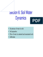 Section 6: Soil Water Dynamics