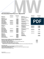 BMW Price List PL1903b