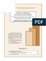 A Review of Philippine Macroeconometric Models: Discussion Paper Series No. 2017-43