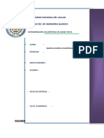 iNFORME DE DETERMINACIÓN VOLUMÉTRICA DE ACIDEZ TOTAL