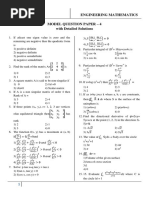 Engineering Mathematics Model Question Paper 4 With Detailed Solutions PDF