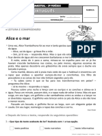 Ficha de Avaliação Trimestral - 3º Período - 3º Ano PORT - I