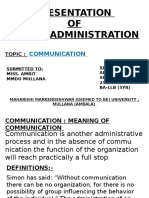 Presentation OF Public Administration: Communication