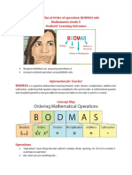 Lesson Plan of Order of Operation