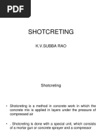 Shotcreting: K.V.Subba Rao