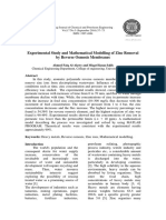   Experimental Study and Mathematical Modelling of Zinc Removal by Reverse Osmosis Membranes  