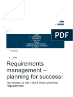 Requirements Management - Planning For Success!: Techniques To Get It Right When Planning Requirements