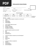 Prueba de Ciencias Naturales