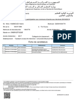 Fiche de Candidature: Récépissé de Demande de Participation Aux Concours D'accès Aux Doctorat 2018/2019