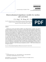 Electrochemical Impedance Models For Molten Salt Corrosion: C.L. Zeng, W. Wang, W.T. Wu