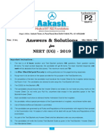 Answers & Solutions: NEET (UG) - 2019