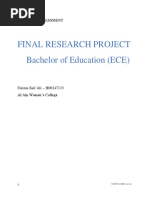 Final Research Project Bachelor of Education (ECE) : Edu 4503 - Assessment