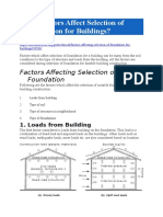 Factors Affect Selection of Foundation For Buildings