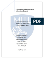 CE151L - Geotechnical Engineering 1 Laboratory Reports: Water Content Determination