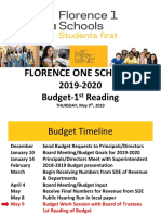 Florence One Schools: 2019-2020 Budget-1 Reading