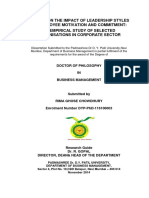 A Study On The Impact of Leadership Styles On Employee Motivation and Commitment: An Empirical Study of Selected Organisations in Corporate Sector