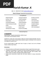 Harish Kumar .K: Deputy Manager Corporate Communication