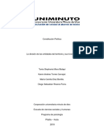 La División de Las Entidades Del Territorio y Sus Funciones