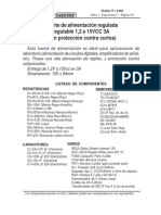 Fuente de Alimentación Regulada Regulable 1,2 A 15VCC 3A (Con Protección Contra Cortos)