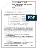 Unit 2 Harmony in Self: Topic - Understanding The Human Being As The Co-Existence of Self and Body