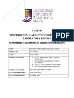 CHM 580 Spectrochemical Methods of Analysis Laboratory Report Experiment 2: Ultraviolet-Visible Spectros