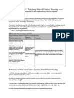 Reflections On Observation Task 3: Teaching Shared/Guided Reading