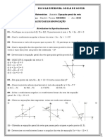 2019 - Exercicios de Equação Geral Da Reta