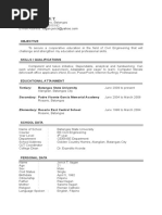 OJT Resume of Batangas State University Students