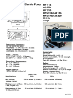 HY 115 HY 230 Hystream 115 Hystream 230 - Electric Pump: Only 60Hz