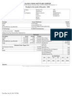 Global Edge Software Limited: Payslip For The Month of December - 2018