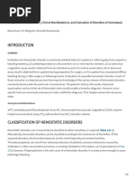 Chapter 116: Classification, Clinical Manifestations, and Evaluation of Disorders of Hemostasis