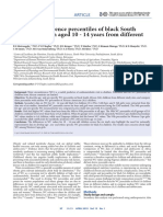 Waist Circumference Percentiles of Black South African Children Aged 10 - 14 Years From Different Study Sites