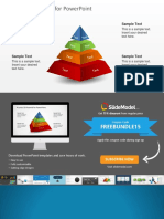 3D Pyramid Chart For Powerpoint: Sample Text Sample Text