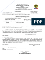 Department of Education Division of Valencia City Application For Permission To Study