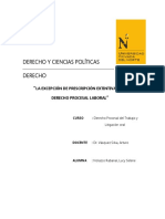 La Prescripción Extintiva en El Derecho Procesal Laboral