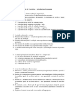 Lista de Exercícios Introdução A Economia PDF