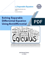 Solving Separable Differential Equation Using Antidifferential