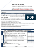 Cuny Immunization Record Form