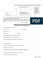 Form of Application For Registration of Dentist Under Section 34 of The Dentists Act, 1948 (XVI of 1948)