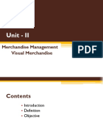 Unit - II: Merchandise Management Visual Merchandise