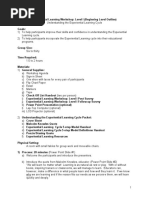 Experiential Learning Workshop: Level I (Beginning Level Outline)